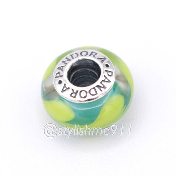 Authentic PANDORA Aqua and Green Swirl Charm - 790673 - Picture 8 of 10